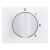 Klawisze i ramki - Hager polo K.1 Płytka czołowa z pokrętłem do łącznika 3-pozycyjnego z pozycją zerową, biały 1087710900 1087710900 - miniaturka - grafika 1