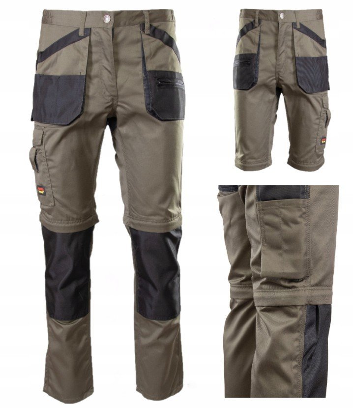 Brixton Practical Spodnie Do Pasa Khaki - Odpinane Noga - Kolor Rozmiar 50