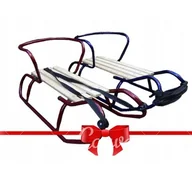 Sanki i ślizgacze - POLSKIE METALOWE SANKI VIVA Z OPARCIEM - miniaturka - grafika 1