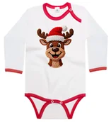 Body dla niemowląt - Body dziecięce Wesoły Świąteczny Renifer Jak Z Szydełka Święta 62/68 - miniaturka - grafika 1