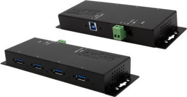 Exsys EXSYS EX-1184HMVS-2 4-portowy metalowy USB 3.2 Gen1 z przykręcanym kablem Ochrona przeciwprzepięciowa
