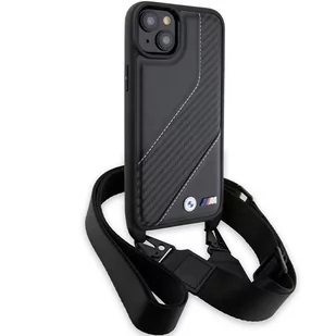 BMW BMHCP15S23PSCCK iPhone 15 / 14 / 13 czarny/black hardcase M Edition Carbon Stripe & Strap - Etui i futerały do telefonów - miniaturka - grafika 3
