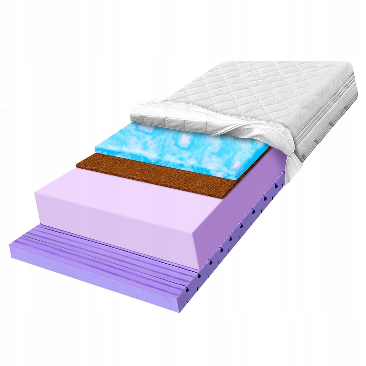 Materac z matą kokosową 100x200 na kręgosłup rozmasowuje 7 stref H3 H4 15cm
