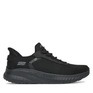Sneakersy męskie - Sneakersy Skechers SLIP INS BOBS SPORT SQUAD 118303 BBK Czarny - miniaturka - grafika 1