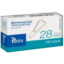 Tetis Spinacz 28mm trójkątne 100 sztuk - Spinacze i klipsy do papieru - miniaturka - grafika 2