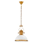 Lampy sufitowe - Ettore lampa wisząca biało mosiężna loft LDP 710 (WT+MD) Lumina Deco - miniaturka - grafika 1