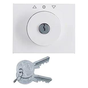 Hager polo K.1 Płytka czołowa z kluczykiem do łącznika żaluzjowego obrotowego, biały 1079720900 1079720900 - Klawisze i ramki - miniaturka - grafika 1