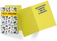 Kartki okolicznościowe i zaproszenia - Kartka urodzinowa z kopertą Retro gracz - miniaturka - grafika 1