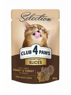 Club 4 Paws Mokra Karma Dla Dorosłych Kotów Królik Z Indykiem W Sosie 80 g - Mokra karma dla kotów - miniaturka - grafika 1