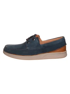 Clarks Skórzane mokasyny w kolorze niebieskim - Półbuty męskie - miniaturka - grafika 1