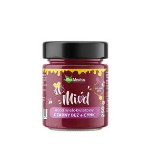 EKAMEDICA Ekamedica Miód Czarny Bez i Cynk 250 g EM0641 - Miód - miniaturka - grafika 1