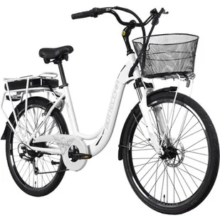 BOTTECCHIA Rower elektryczny BOTTECCHIA E-City Lady D18 26 cali damski Biały - Rowery elektryczne - miniaturka - grafika 1