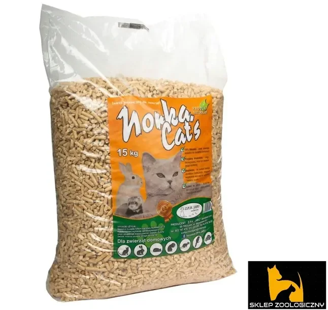 Żwirek naturalny drewniany norka cats - 15 kg