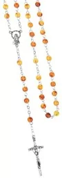 Różaniec z bursztynu - Matka Boża - Stainless Steel naszyjnik - Różańce - miniaturka - grafika 1