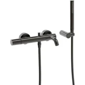 Baterie wannowe i prysznicowe - Tres Study Exclusive bateria wannowo-prysznicowa ścienna czarny metalizowany 26117001KM - miniaturka - grafika 1