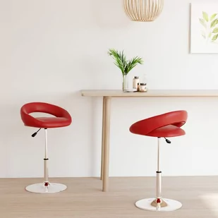 vidaXL Obrotowe krzesła stołowe 2 szt. winna czerwień sztuczna skóra 333283 - Krzesła - miniaturka - grafika 1
