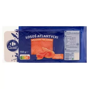 Carrefour Classic Łosoś atlantycki wędzony na zimno plastry 150 g - Ryby wędzone - miniaturka - grafika 1