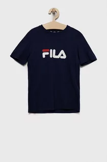 Koszulki i topy damskie - Fila t-shirt bawełniany dziecięcy kolor czarny z nadrukiem - grafika 1