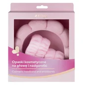 Ozdoby do włosów - Opaski kosmetyczne na głowę i nadgarstki Różowe 3szt. - miniaturka - grafika 1