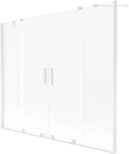 Mexen Velar Duo parawan nawannowy 2-skrzydłowy rozsuwany 170 x 150 cm, szron, biały - 896-170-000-32-20 - Parawany nawannowe - miniaturka - grafika 1