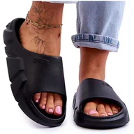 Klapki i japonki damskie - Lekkie Damskie Piankowe Klapki Big Star LL274594 Czarne - miniaturka - grafika 1