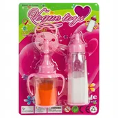 Lalki dla dziewczynek - Zestaw dla lalki bobasa smoczek magiczna buteleczka znikające mleczko - miniaturka - grafika 1