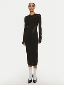 Sukienki - Patrizia Pepe Sukienka dzianinowa 8A1348 K195 K103 Czarny Slim Fit - miniaturka - grafika 1