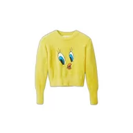 Swetry damskie - Desigual Sweter damski, żółty, L - miniaturka - grafika 1