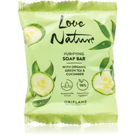 Mydła - Oriflame Love Nature Green Tea & Cucumber mydło w kostce z kwasem mlekowym 75 g - miniaturka - grafika 1
