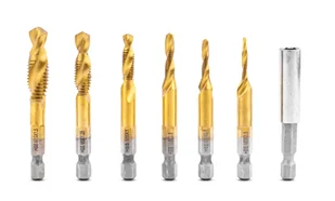 Zestaw wierteł gwintujących M3-M10 HSS z powłoką tytanową 6szt SILVER - Wiertła - miniaturka - grafika 12
