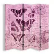 Parawany - Parawan pokojowy FEEBY, Motyl na fioletowym tle 5, Dwustronny 180x170cm 5-częściowy - miniaturka - grafika 1