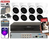 Zestawy do monitoringu - Zestaw monitoringu 8 kamer 8MPx Dahua HAC-HDW1800TL-A-0280B Analityka Wizsense Mikrofon - miniaturka - grafika 1