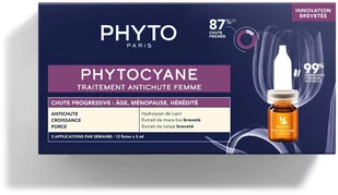Ampułki do włosów Phyto Phytocyane Progressive Treatment 12 x 5 ml (3701436911461) - Odżywki do włosów - miniaturka - grafika 1