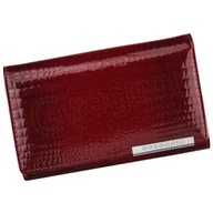 Portfele - Portfel Damski Skórzany GREGORIO Duży Z Suwakiem Lakierowany RFID GF-112 CZERWONY 15 x 10 x 4 [cm] - miniaturka - grafika 1