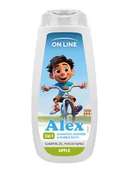 Kosmetyki kąpielowe dla dzieci - ON LINE KIDS Alex 3w1 Szampon, żel, płyn do kąpieli - Apple 400 ml - miniaturka - grafika 1