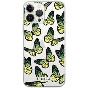 Etui do Apple IPHONE 14 PRO MAX Motyle 002 Babaco Nadruk częściowy Zielony - Etui i futerały do telefonów - miniaturka - grafika 1