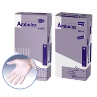 Akcesoria medyczne - Ambulex Rękawice niejałowe Ambulex VINYL pudrowane M 100szt MA-144-M000-009 - miniaturka - grafika 1