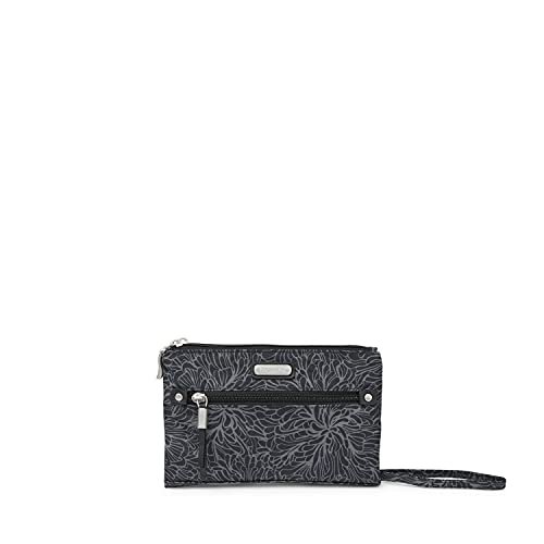 Baggallini Damska torba crossbody metra, nadruk w kształcie północy, czarna