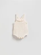 Bluzki dla niemowląt - Reserved - Ażurowe body - złamana biel - miniaturka - grafika 1