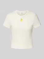 Koszulki i topy damskie - T-shirt o kroju regular fit z prążkowaniem model ‘DANIELLA’ - miniaturka - grafika 1