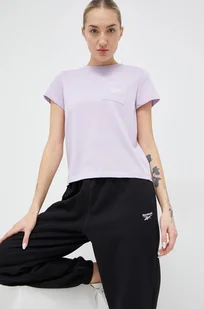 Reebok t-shirt damski kolor fioletowy - Koszulki sportowe damskie - miniaturka - grafika 1