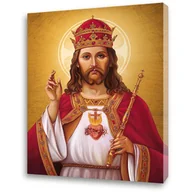 Ikony i obrazy sakralne - Obraz religijny na płótnie Chrystus Król - miniaturka - grafika 1
