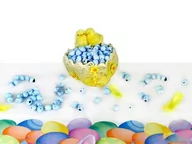 Wielkanoc - Jajka styropianowe przepiórcze nakrapiane niebieskie - 2 cm - 100 szt. - miniaturka - grafika 1