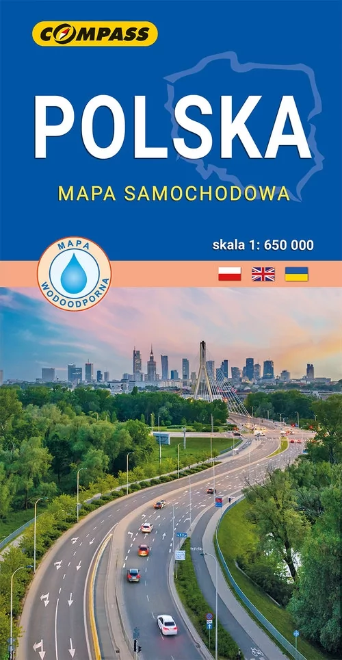 Polska mapa samochodowa laminowana - książka