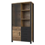 Witryny - Witryna CANTATA kolor naturalny brąz styl loftowy hakano - FURNITURE/DPCABINET/HEL/CANTATA/APPEN+BLACK/2DO3D - miniaturka - grafika 1