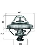 Termostaty - Termostat, płyn chłodzący Mahle TX 28 92D - miniaturka - grafika 1