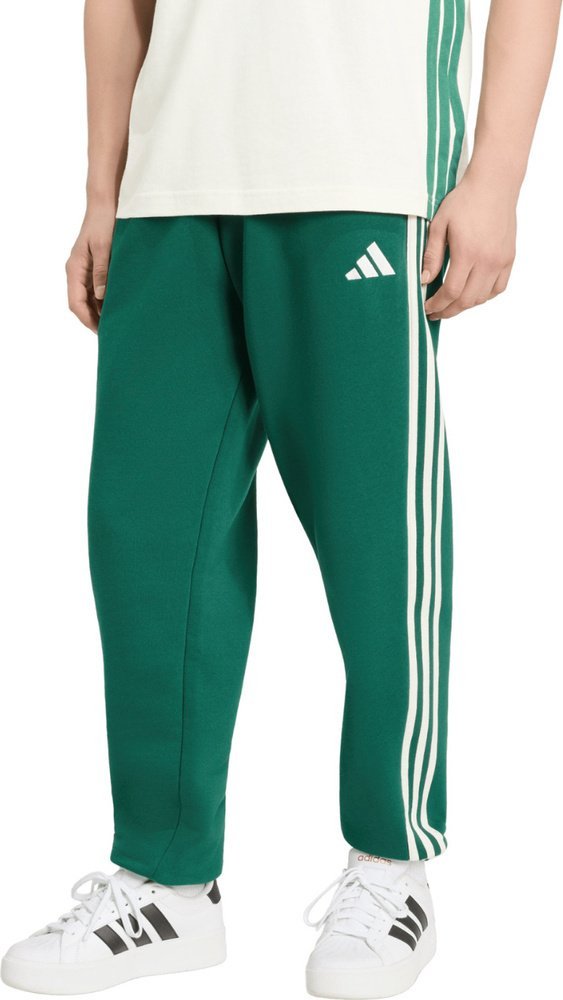 Adidas Spodnie męskie adidas Essentials 3-Stripes Fleece Tapered Cuffed zielone KY4129 S