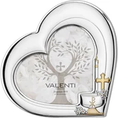 Pamiątka Chrztu Świętego - Ramka na zdjęcie na chrzest srebrna pamiątka chrztu serce Rozmiar: 16x16 cm SKU: VL52119/1L - miniaturka - grafika 1