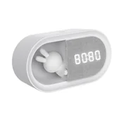 Lampy stojące - Lampa stołowa Bunny biała budzik 3 W LED Sanico - miniaturka - grafika 1