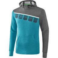 Bluzy męskie - Erima 5-c męska bluza z kapturem niebieski Oriental Blue M XX-L 1071906 - miniaturka - grafika 1